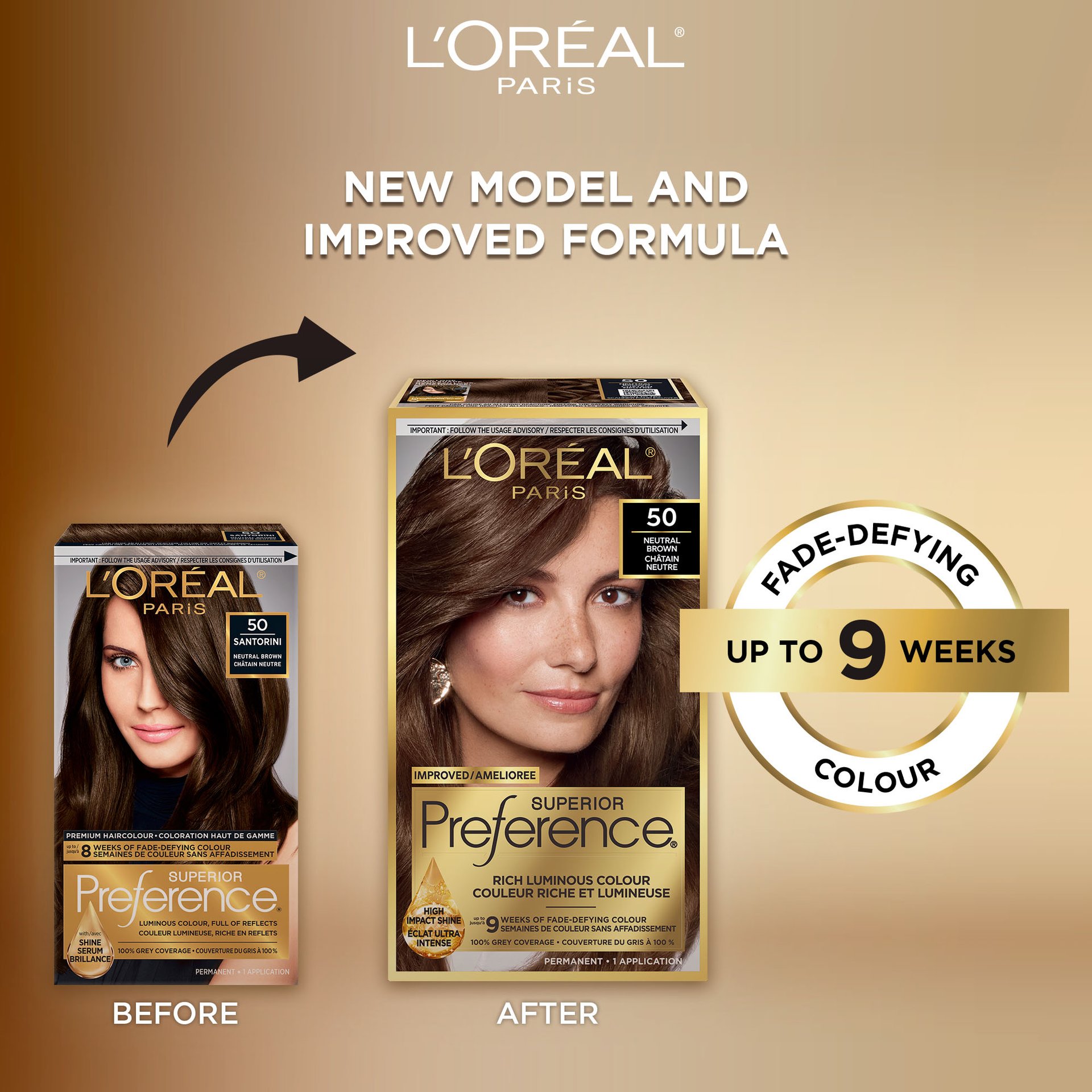 Old and new packaging of Superior Preference showcasing the new and improved formula